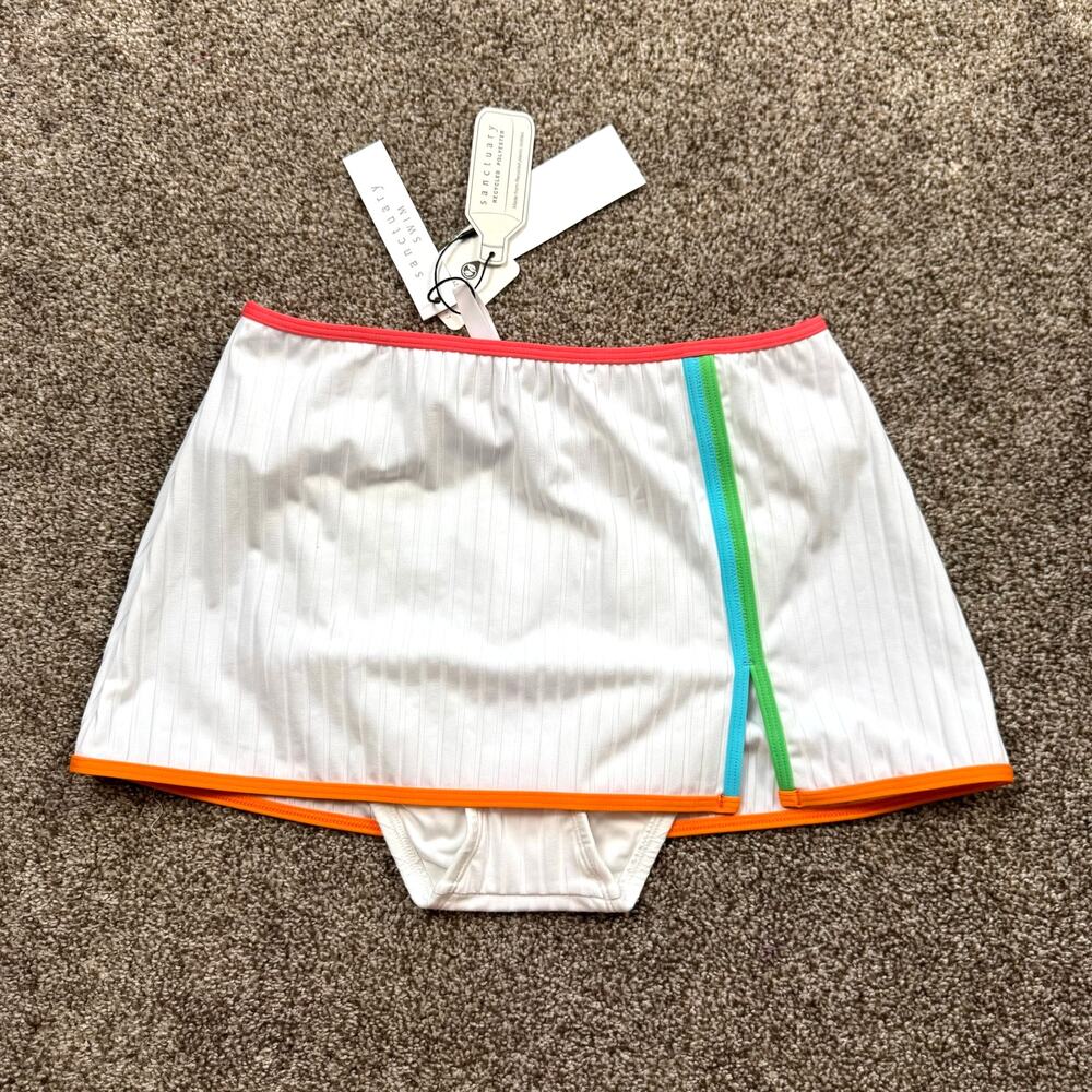 Sanctuary Swim Skirt Size XS NWT White Retro Tennis Summer Casual Beachy